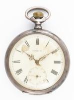 Perfecta zsebóra, ezüst (Ag) tokos, duplafedeles, sérült számlappal, működik, d: ~4,5 cm