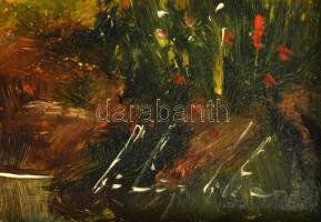 Fülöp Tibor (1961-): Csirkepásztorlány. Olaj, fa. Jelzett. Dekoratív fakeretben. 13x18 cm