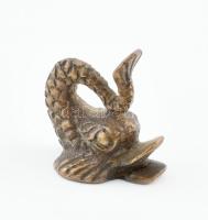 Bronz hal figura, jelzés nélkül, m: 2,5 cm