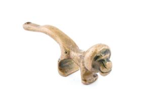 Bronz oroszlán figura, jelzés nélkül, h: 6 cm