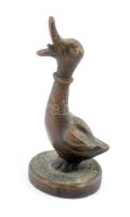 Bronz kacsa figura, jelzés nélkül, m: 5 cm