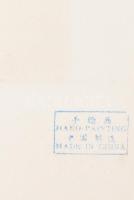 Olvashatatlan jelzéssel, XX. sz. második fele: Kínai hölgy. Akvarell, selyem, paszpartuban, hátoldal...