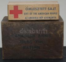 cca 1944 kanadai és amerikai élelmiszersegélyből származó 2 db doboz / 2 boxes from amercan warfare food-aid