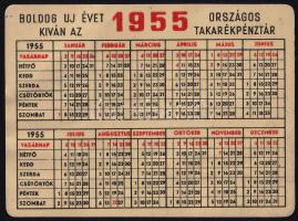 1955 Fém kártyanaptár OTP, kissé hullámos