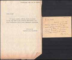 1962 Illyés Gyula (1902-1983) Kossuth-díjas költő, író autográf levele Vas Zoltán írónak, államiniszternek, mellékelve Vas válaszlevelének gépelt piszkozata