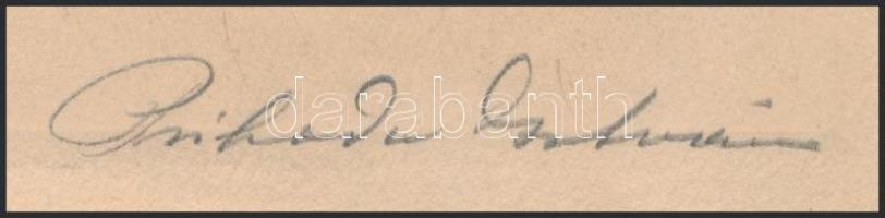 Prihoda István (1891-1965): Fekvő női akt. Rézkarc, papír, jelzett. Enyhe hajtásnyomokkal. 22x29 cm