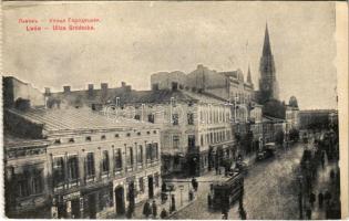 Lviv, Lwów, Lemberg; Ulica Gródecka / street view, autobus, from postcard booklet (EK)