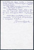 cca 2000 Obersovszky Gyula (1927-2001) költő, író, újságíró saját kezű levele Dávid Ibolya (1954- ) ...