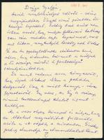 1995 Bajor Nagy Ernő (1923-2010) újságíró saját kezű levele Obersovszky Gyula (1927-2001) költő, író, újságíró részére; másfél beírt oldal, Bajor Nagy Ernő autográf aláírásával