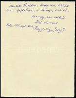 1995 Bajor Nagy Ernő (1923-2010) újságíró saját kezű levele Obersovszky Gyula (1927-2001) költő, író...