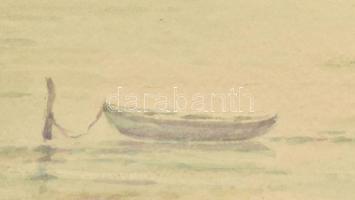 Barabás Reismann Gizella (1893-1985): Balaton. Akvarell, papír, jelzett, üvegezett fakeretben, 18×15...