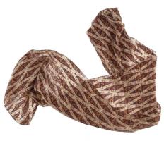 Bordó-drapp mintás selyem sál, kézzel szegett, jelzett, 170x33 cm