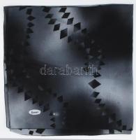 Kevser fekete-szürke mintás, nagyméretű kendő, 95x95 cm