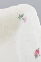 Zsolnay virágmintás kínálótál, mákos porcelán, jelzéssel, hibátlan, 22,5x22,5 cm