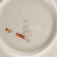 Zsolnay virágmintás kínálótál, mákos porcelán, jelzéssel, hibátlan, 22,5x22,5 cm