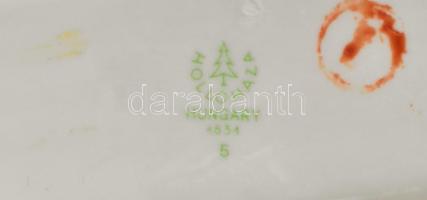 Hollóházi pálinkás készlet, jelzéssel, hibátlan, h: 21,5 cm, m: 4 cm