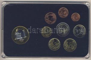 Ausztria 2002-2006. 1c-2€ 8klf db + 1997. 1€ próbaveret kereskedői szettben T:1 ...