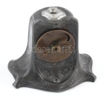 Szecessziós stílusú Junghans asztali óra, fém házzal, nem működik, korának megfelelő állapotban, m: ...