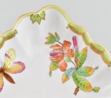 Herendi Viktória mintás kínálótál, jelzéssel, hibátlan, 18x14 cm