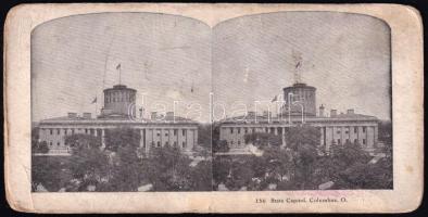 cca 1900 USA, Washington, State Capitol, szenátus belső terme, sztereónyomat, kopásnyomokkal, 9×17,5...