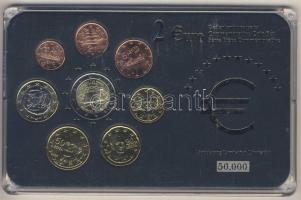 Görögország 2002-2007. 1c-2€ 8klf db, benne 2€ alkalmi veret "50 éves a Római Szerződés" kereskedői szettben T:1 Limitált példányszám!