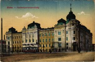 1917 Kassa, Kosice; Hadtestparancsnokság, villamos / K.u.K. military headquarters, tram (EB)