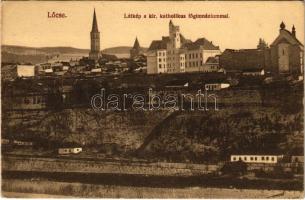 1913 Lőcse, Levoca; látkép, Kir. katolikus főgimnázium / general view, Catholic grammar school (EK)