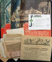 cca 1930-1945 50 darabos cserkész tétel Bozó Gyula grafikus hagyatékából, benne nyomtatványok, cserk...