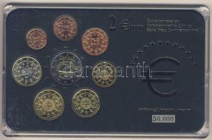 Portugália 2002-2007. 1c-2€ 8klf db, benne 2€ alkalmi veret "50 éves a Római Szerződés" kereskedői szettben T:1 Limitált példányszám!