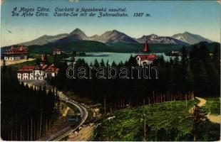 1916 Tátra, Magas-Tátra, Vysoké Tatry; Csorbatói fogaskerekű vasút, vonat / Csorba-See Zahnradbahn / Strbské pleso / cogwheel railway to the lake, train (EK)