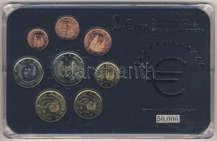 Spanyolország 1995-2005. 1c-2€ 8klf db, benne 2€ alkalmi veret "Don Quijote" kereskedői szettben T:1 Limitált példányszám!
