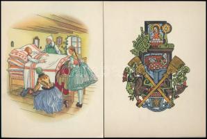 A Magyar Gyógyszert Rt. Budapest 6 db kétoldalas reklámlapja a Thymophysin tágulási fájáskeltő ampullákról