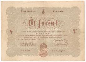 1848. 5Ft "Kossuth bankó" vörösesbarna T:F Adamo G109