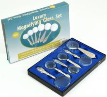 6 darabos nagyító készlet, dobozában