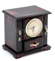 Zenélő ékszer szekrény, műanyag házzal, sérült,17x17x11,5 cm