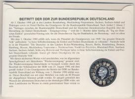 Németország 1990. "Német egység" Ag 14,3g emlékérem érmés borítékon 2 db bélyeggel, elsőna...