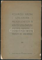 Dr. Viski Károly: Régimódi házak Szalontán. Milyen lehetett a költő szülőháza. Tanítványainak írta és rajzolta dr. Viski Károly. Különlenyomat a nagyszalontai m. kir. áll. főgimnázium 1910/11. évi értesítőjéből. Szalonta, 1911, Kálmán László könyvnyomdája. 22 p. Kiadói papírkötés, sérült borítóval és gerinccel. Arany János szülőháza témájában.