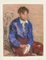 Deli Antal (1886-1960): Portré. Pasztell, papír, jelezve balra lent, papírra kasírozva, 49,5x39,5 cm