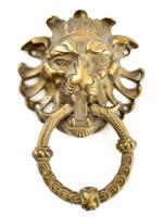 Oroszlánfejes kopogtató, réz, jelzés nélkül, m: 16 cm