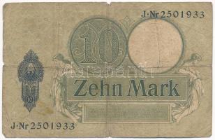 Német Birodalom 1906. 10M hét számjegyű sorszám T:VG German Empire 1906. 10 Mark seven digit serial ...