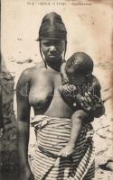 African mother and child, breast feed