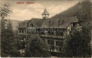 Iglófüred, Bad Zipser Neudorf, Spisská Nová Ves Kupele, Novovesské Kúpele; Millenium szálloda. Wlaszlovits Gusztáv kiadása / hotel villa, spa (kis szakadás / small tear)