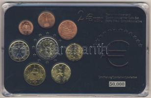 Olaszország 2002-2005. 1c-2€ 8klf db, benne 2€ alkalmi veret "Európai Alkotmány" kereskedői szettben T:1 Limitált példányszám!