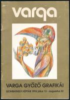 Varga Győző kiállítási grafikái katalógus autográf dedikációval. 1993