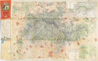 1933 A Mátra hegység, Kirándulók térképe 6/a sz., 1 : 50.000, M. Kir. Állami Térképészet, kis sérüléssel, 99x61 cm