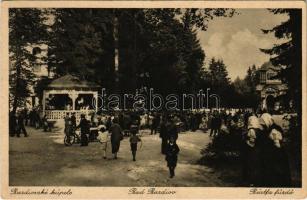 Bártfa, Bártfafürdő, Bardejovské Kúpele, Bardiov, Bardejov; Sétatér és zenepavilon / Promenáda a hudobny pavillon / Promenade und Musikpavillon / spa, park and music pavilion