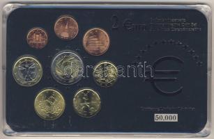 Olaszország 2002-2004. 1c-2€ 8klf db, benne 2€ alkalmi veret "Világélelmezési Program" kereskedői szettben T:1 Limitált példányszám!