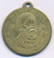 DN Kossuth Lajos / Szabadság, Egyenlőség, Testvériség 1848 kétoldalas bronz emlékérem füllel (31mm) T:XF