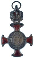 1869-1916. "Koronás Ezüst Érdemkereszt" karikán jelzett Ag kitüntetés mellszalag nélkül, f...