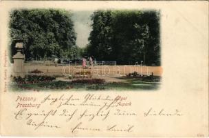 1899 (Vorläufer) Pozsony, Pressburg, Bratislava; Liget. Körper Károly fényképész / Aupark / park (EK)